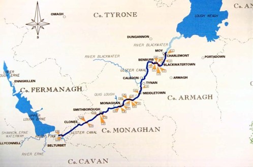 route map Belturbet to Lough Neagh