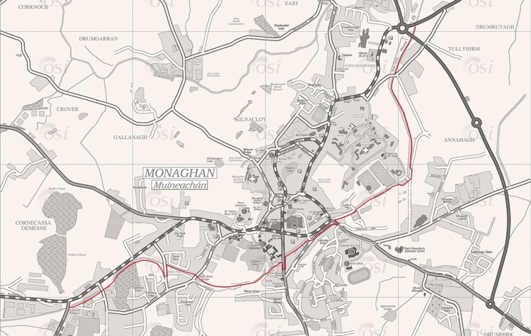 Ulster Canal Greenway route map